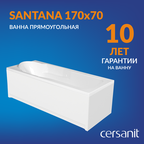 фотография Ванна Cersanit SANTANA 170, акрил, глянцевое покрытие, белый, купить за 18400 руб онлайн