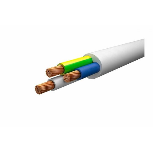 фотография Кабель силовой медный ГОСТ (белый) ПВСнг(А)-LS 3х0,75 (4м), купить за 550 руб онлайн