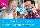 Skype Credit $25 US Prepaid Card, 24.85 usd