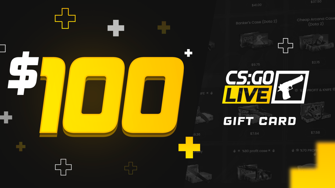 CSGOLive 100 USD Gift Card, 117.15 usd