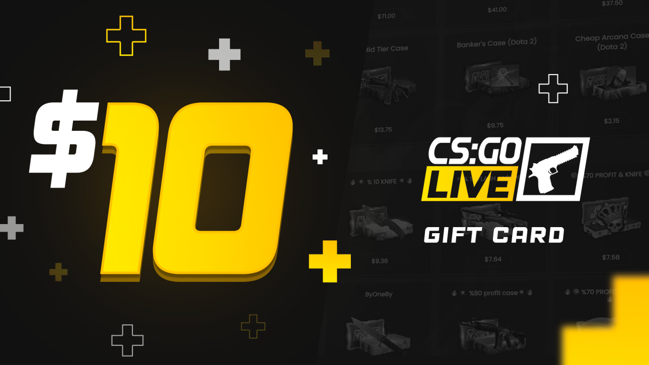 CSGOLive 10 USD Gift Card, 11.72 usd