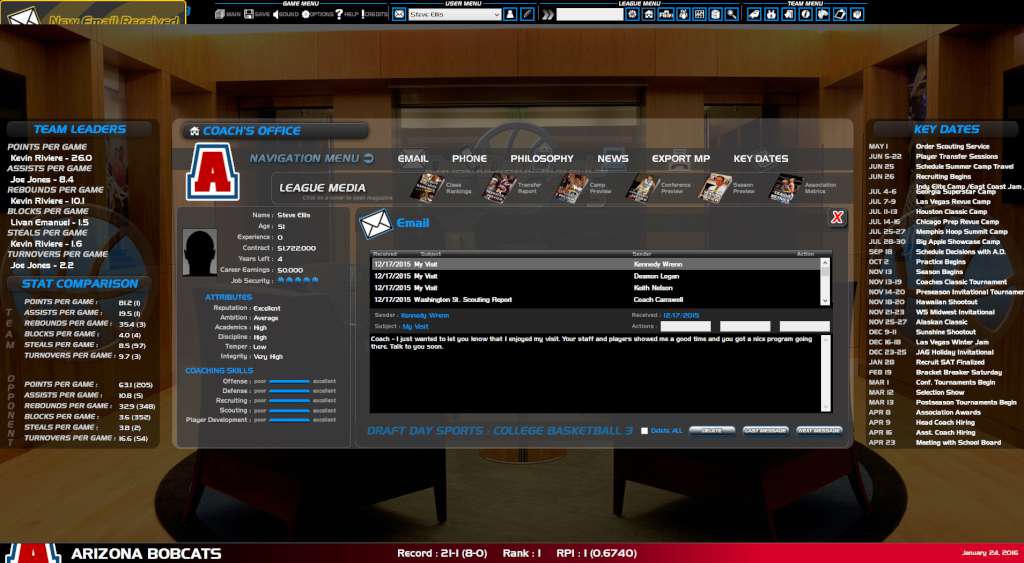 Draft Day Sports College Basketball 3 Steam CD Key, 0.61 usd