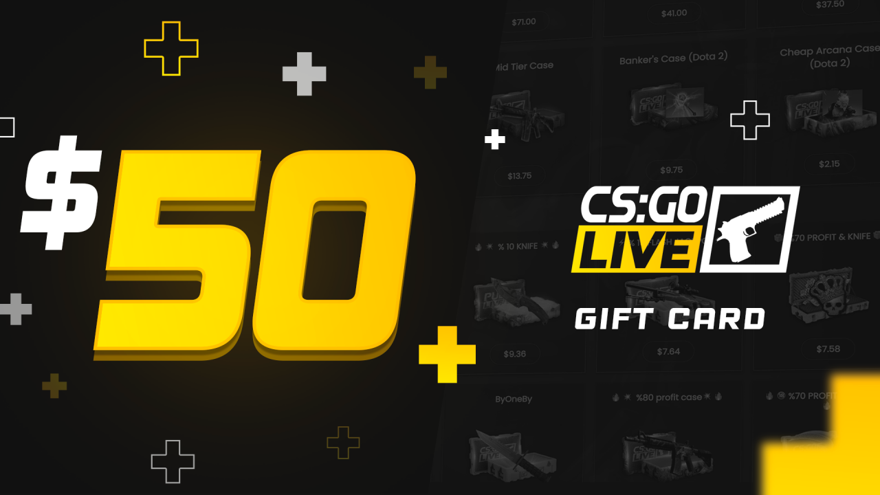 CSGOLive 50 USD Gift Card, 58.58 usd