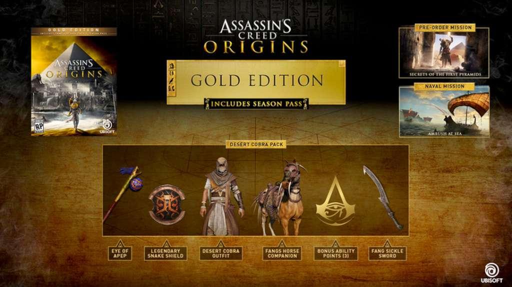 Assassin's Creed Origins Gold Edition EU Steam Altergift, 92.11 usd