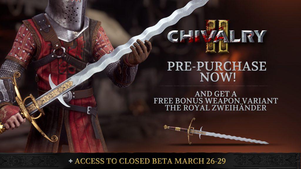 Chivalry 2 + Preorder Bonus Epic Games CD Key, 11.29 usd