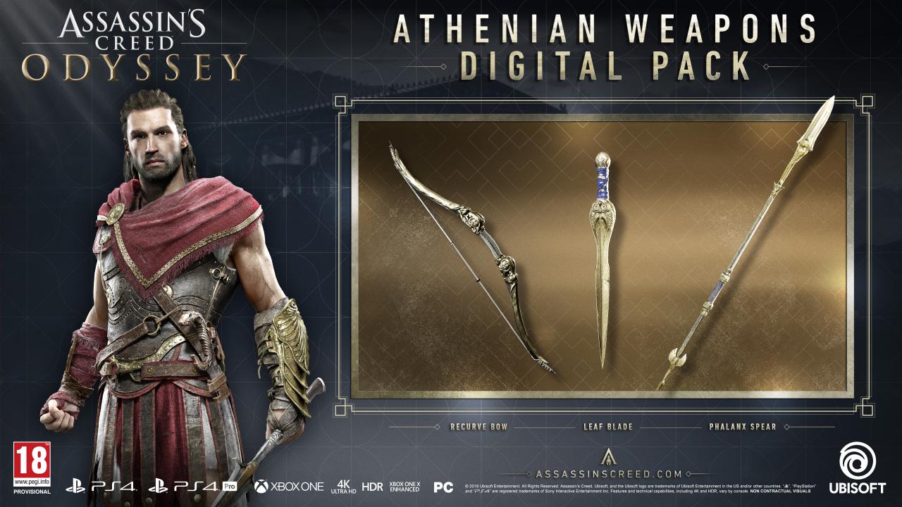 Assassin's Creed Odyssey - Athenian Weapons Pack DLC EU PS4 CD Key, 8.06 usd