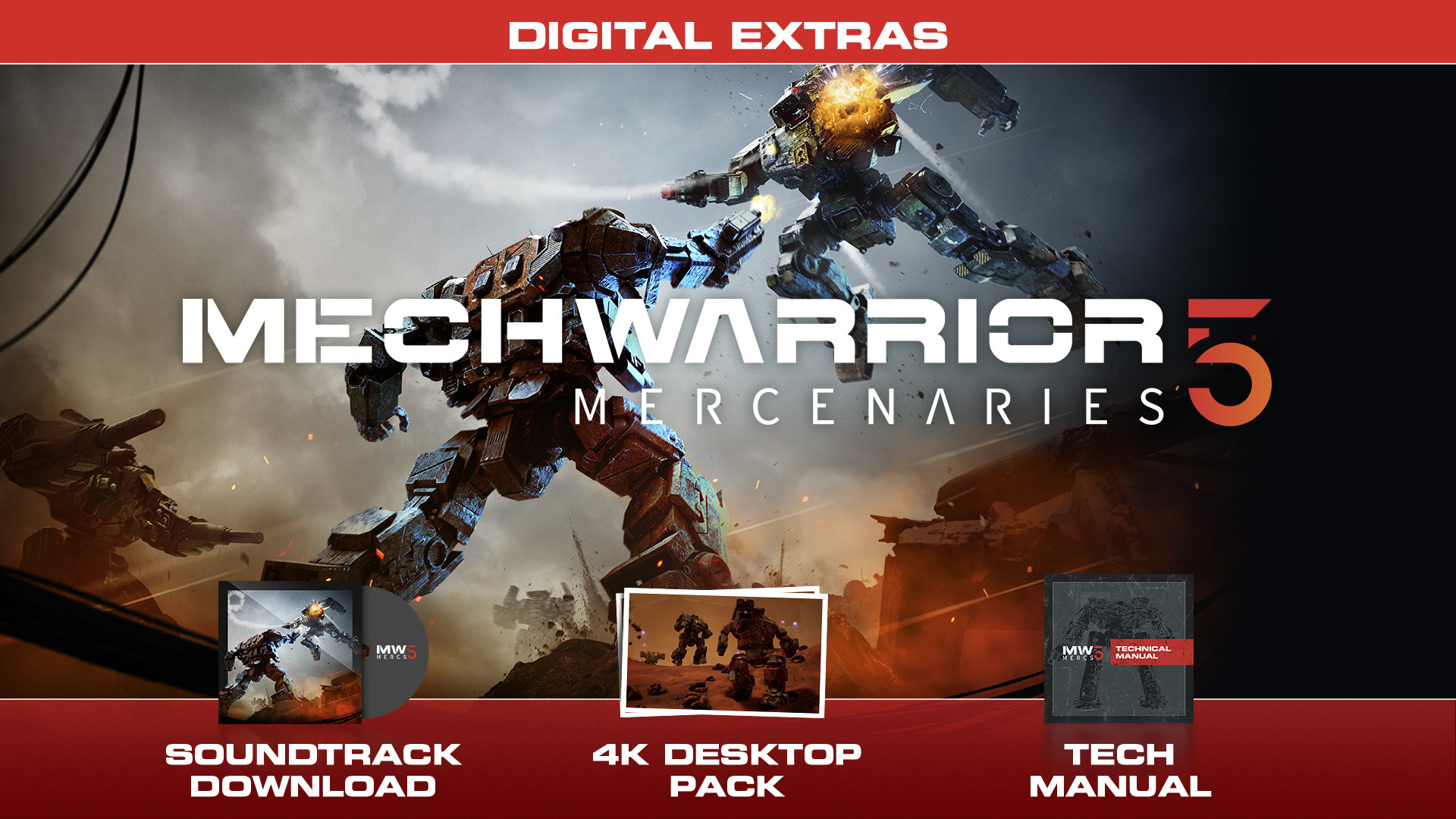 MechWarrior 5: Mercenaries - Digital Extras Content DLC Steam CD Key, 7.89 usd