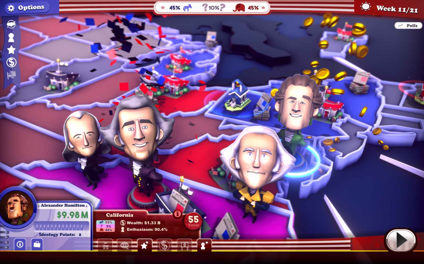The Political Machine 2020 - The Founding Fathers DLC Steam CD Key, 3.94 usd