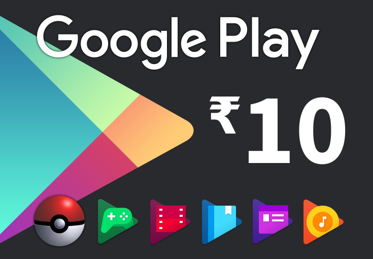 Google Play ₹10 IN Gift Card, 0.47 usd