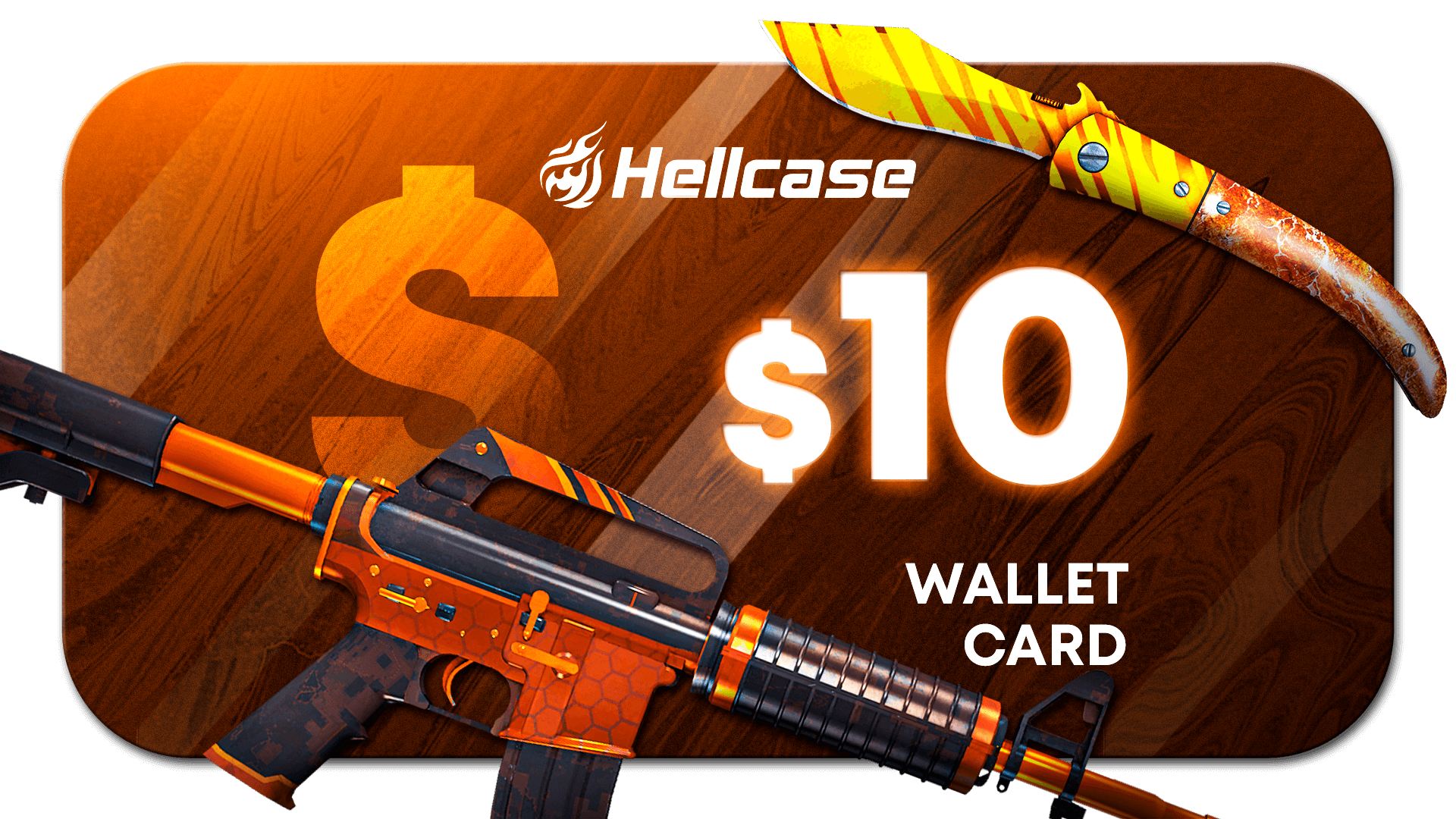 Hellcase.com 10 USD Wallet Card Code, 10.94 usd