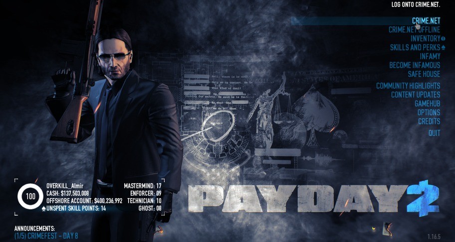 PAYDAY 2 - John Wick Character Pack DLC Steam CD Key, 22.59 usd