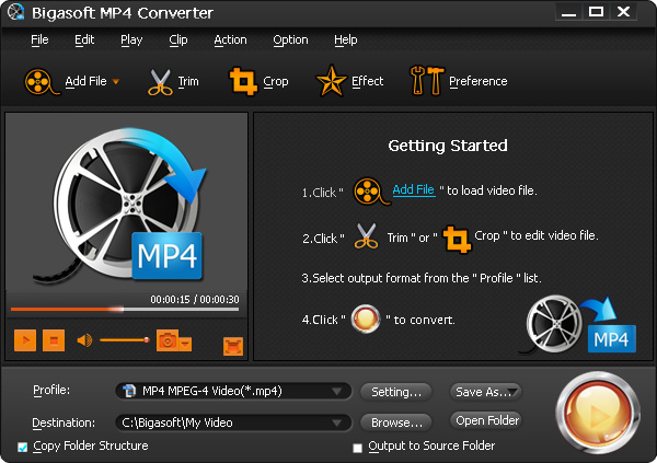 Bigasoft MP4 Converter PC CD Key, 5.03 usd