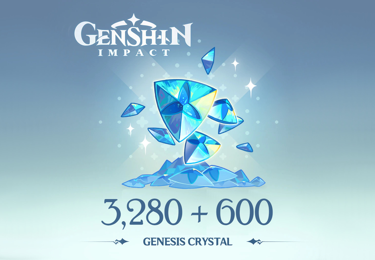 Genshin Impact - 3,280 + 600 Genesis Crystals Reidos Voucher, 53.39 usd