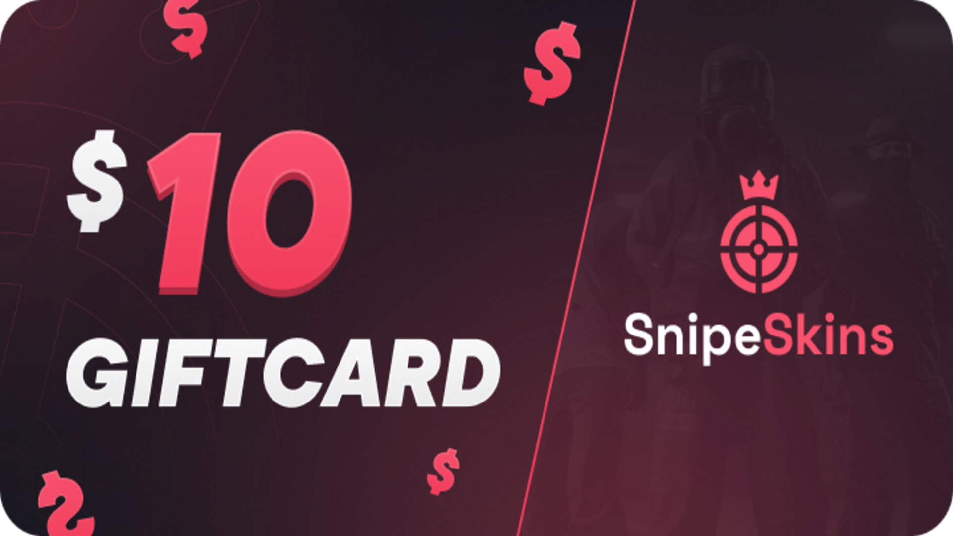 SnipeSkins $10 Gift Card, 12.52 usd