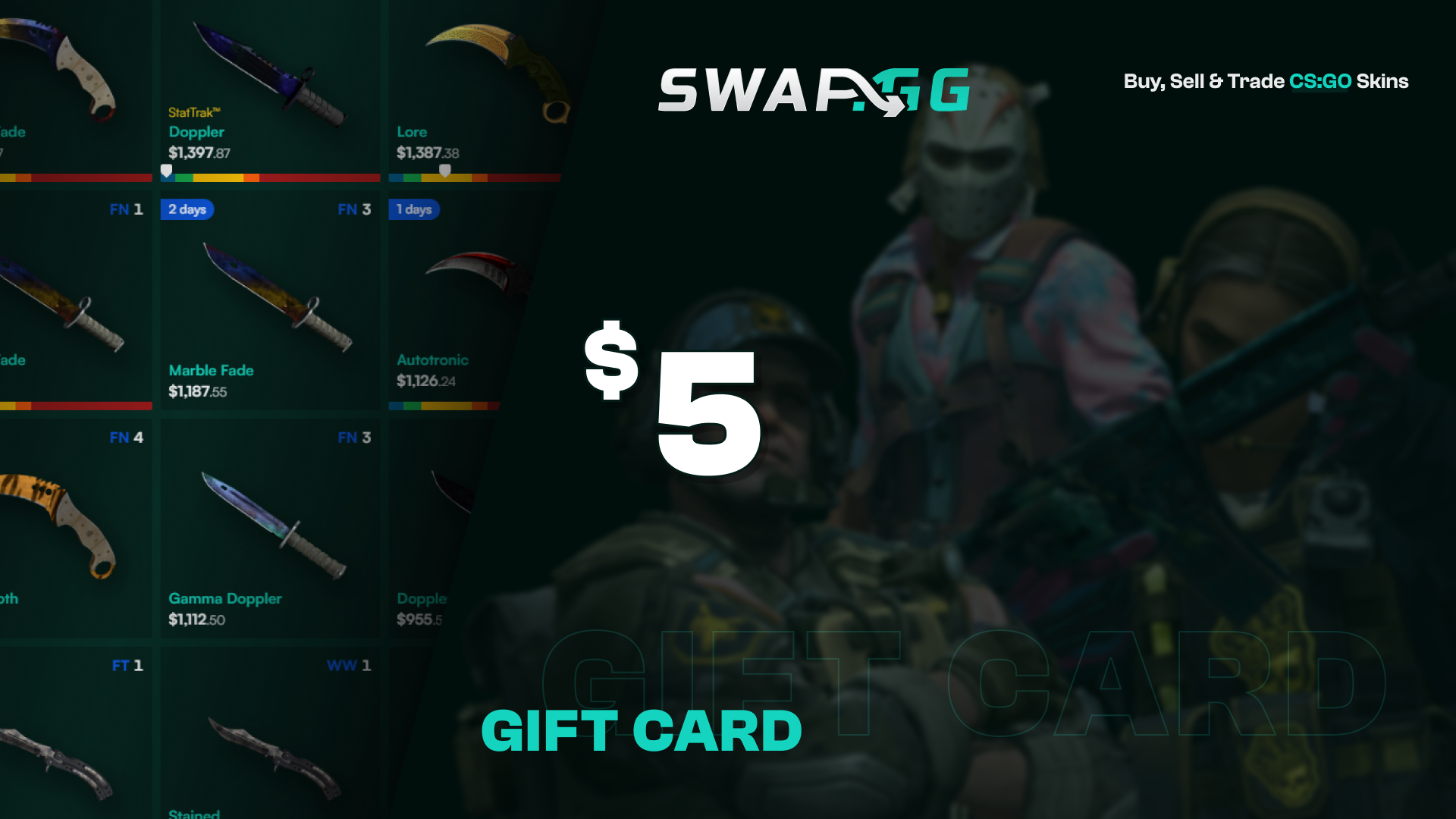 Swap.gg $5 Gift Card, 3.97 usd